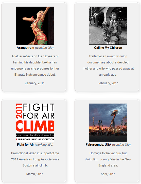 Current Projects Page